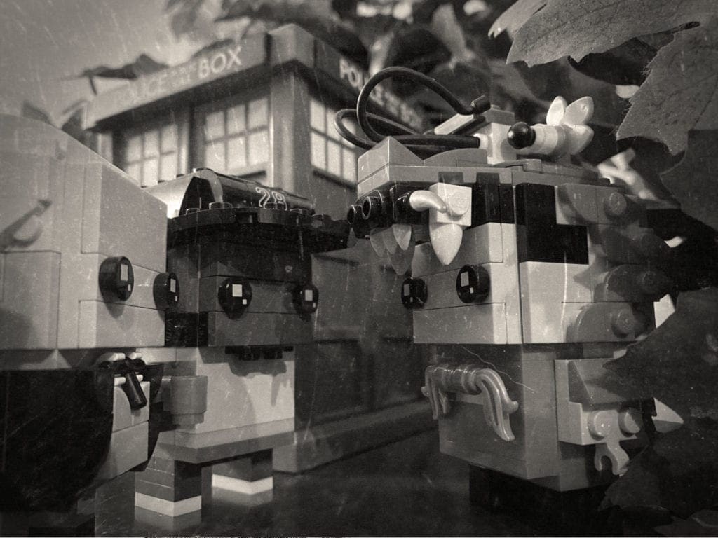 LEGO Brickheadz Doctor Who 1st Doctor by J Aussy Design, Dragon Dance Guy, and Funko Pop Doctor Who TARDIS