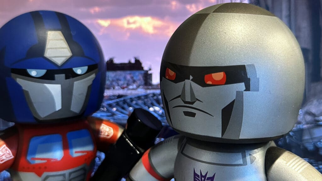 Mighty Muggs Transformers Optimus Prime and Megatron