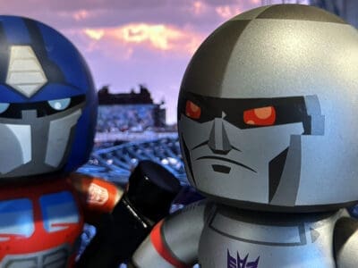 Mighty Muggs Transformers Optimus Prime and Megatron