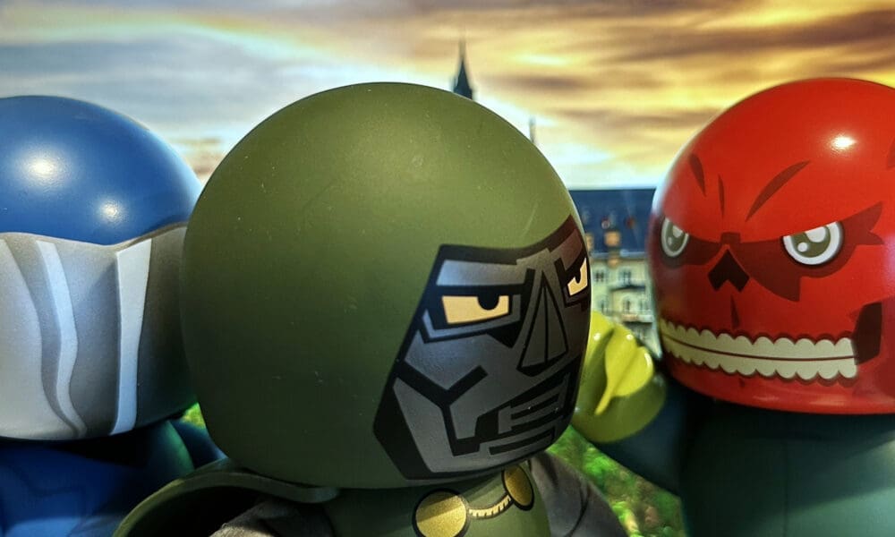 Mighty Muggs Marvel Doctor Doom, GI Joe Cobra Commander and Marvel Red Skull