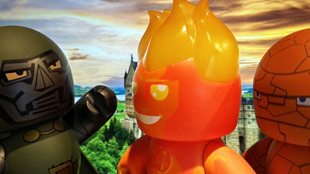 Mighty Muggs Doctor Doom, Human Torch, Thing