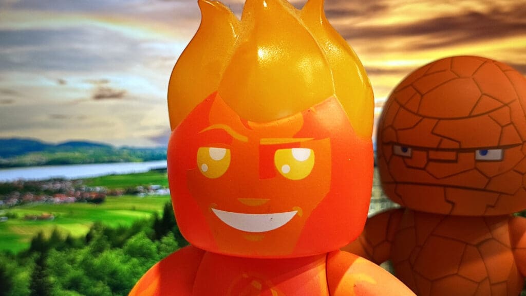 Mighty Muggs Doctor Doom, Human Torch, Thing