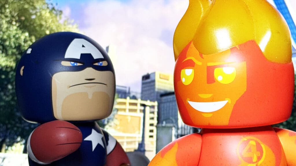 Mighty Muggs Marvel Human Torch, Captain America