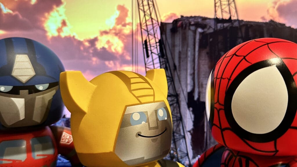 Mighty Muggs Transformers Optimus Prime, Bumblebee, Marvel Spider-Man